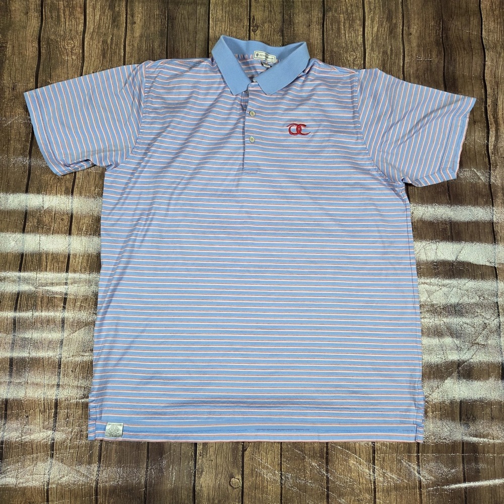 Peter Millar Summer Comfort Polo Mens 2XL OC Golf Club Logo Country Club Preppy